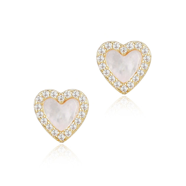 Adornia Mini Halo Heart Studs Silver 2