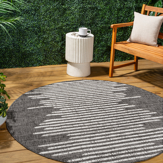 Jonathan Y Zolak Berber Stripe Geometric Indoor/Outdoor Rund Teppich 3