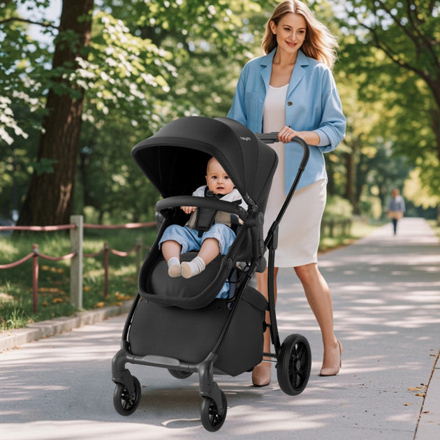 Hivvago 2-in-1 Baby Stroller Black 4