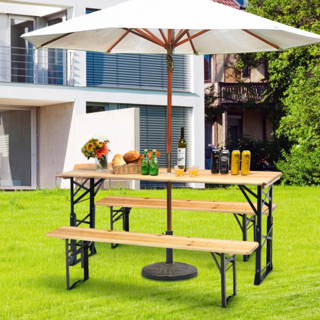 Hivvago Folding Picnic Table Brown 168.9cm 3