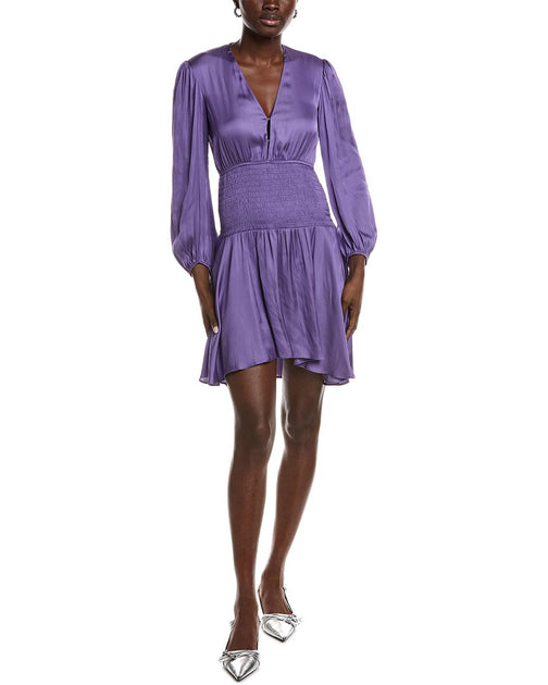 Maje Smocked Waist Mini Dress Purple EU 40 2