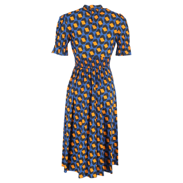 dvf erica cotton midi dress Diane von Furstenberg Erica Printed Midi Dress In Multicolor Cotton