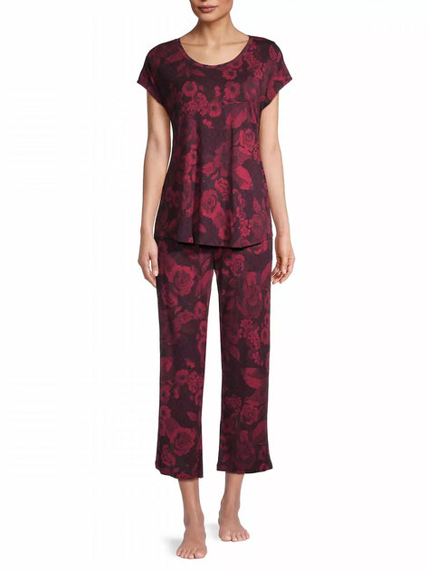 Johnny Was Carrie Crop Set Pajama Red XSmall 3