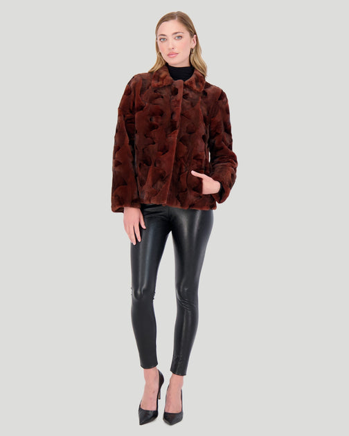 Gorski Mink Sections Jacket Brown Small 2