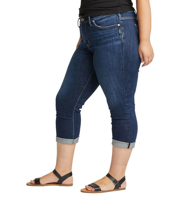 Silver Jeans Co. Avery High Rise Capri Jeans - Plus Blau 28" Taillenumfang 3