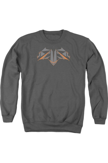 Gildan Batman V Superman Tech Bat Logo Crewneck Sweatshirt Grey Large 2