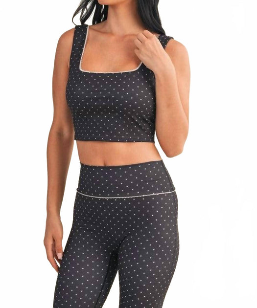 Kimberly C Polka Dot Print Crop Tank Bleu Medium 3