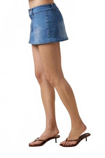 Sky to Moon Harpo Denim Skort Multi Medium 4