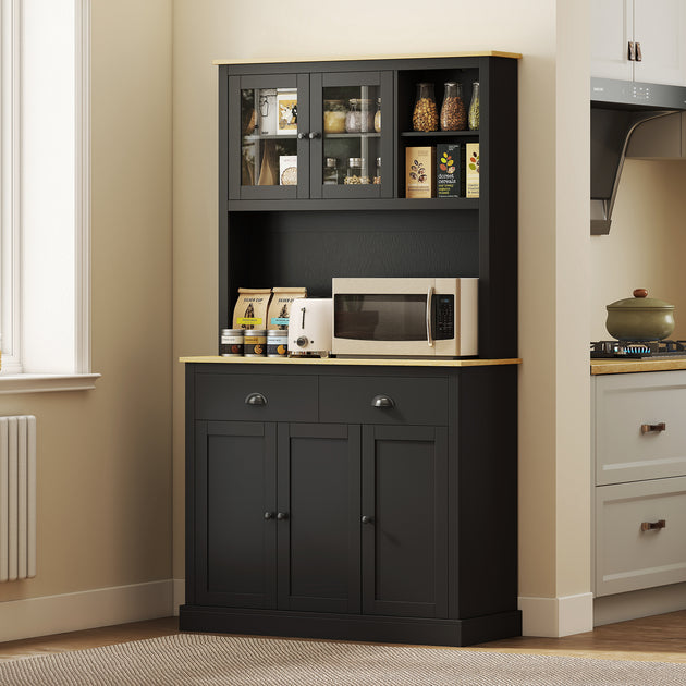 Hivvago Kitchen Storage Hutch Yellow Oak 5