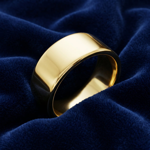 Pompeii3 Flat Wedding Band Yellow Gold US 12 3