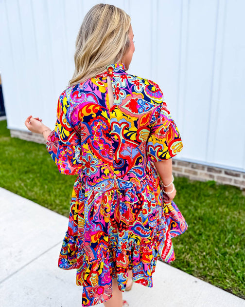 Ivy Jane Popping Paisley Dress Multi XSmall 3