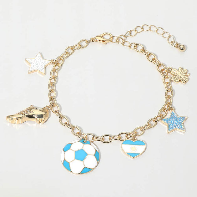 FASHNZFAB Star Charm Station Bracelet Blue One Size 2