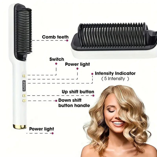 ERUULE Advanced Ceramic Straightening Brush Grey One Size 4