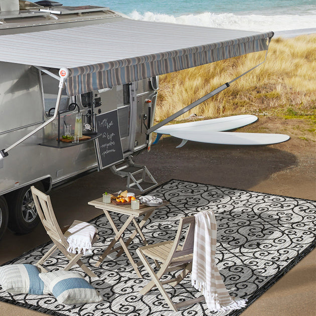 Jonathan Y Madrid Round Area Rug Gray 3