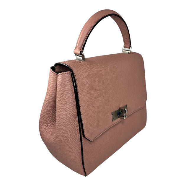 Bally 6203769 Rosehaze Calf Grained Turnlock Shoulder Bag Rose 4
