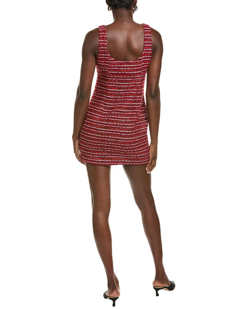 Endless Rose Tweed Wool-Blend Mini Dress Red Medium 3