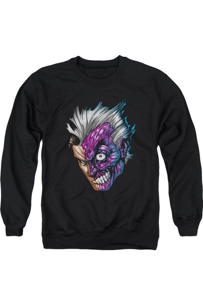 Gildan Batman Just Face Crewneck Sweatshirt Black XLarge 2