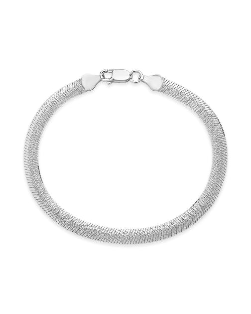 Sterling Forever Flat Link Chain Bracelet Multi 4