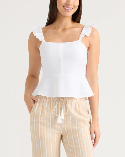 Ellen Tracy Damen Ruffle Sleeve Top Multi XSmall 2