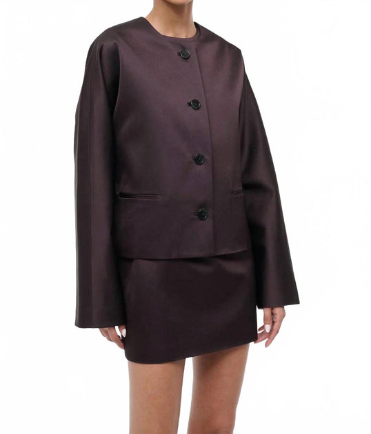 STAUD Liz Cropped Jacket Grey Medium 2