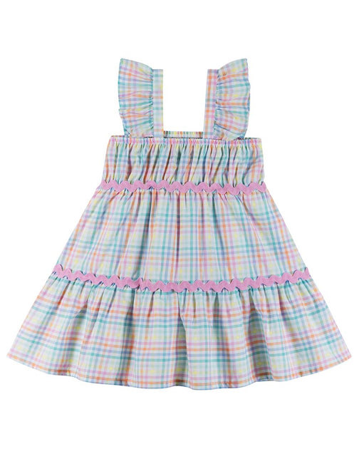 Andy & Evan Plaid Tiered Dress Multi US 6 3