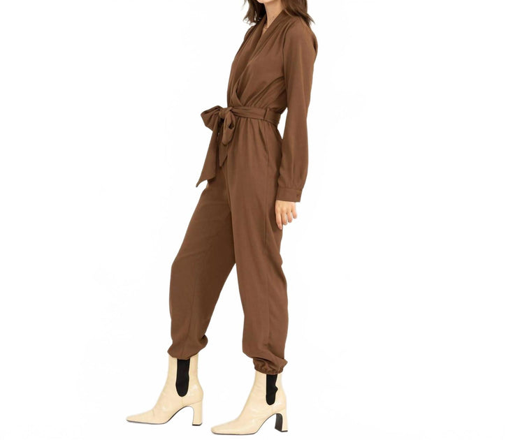 HYFVE Weekend Outing Gürtel Jumpsuit mit langen Ärmeln Braun Large 3