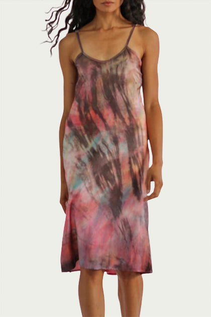 Haley Solar Tie-Dyed Silk Charmeuse Slip Dress Multi Small 2