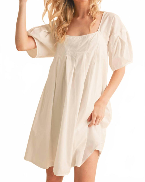 AEMI + CO Sandy Babydoll Dress White Medium 2