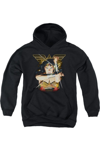Gildan Justice League Deflection Hooded Sweatshirt Black Large 2