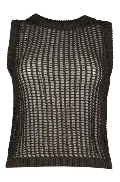 Bishop + Young Damen Huttan Strick Tank Top Silber Groß 2