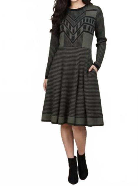 Elio Textured Knit Dress Grey Small 2