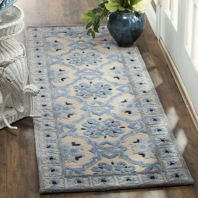 Safavieh Bella handgefertigter Teppich, Elfenbein / Blau 3