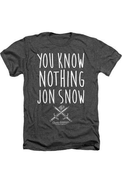 Gildan Game of Thrones You Know Nothing Jon Snow T-Shirt Grey XXL 2