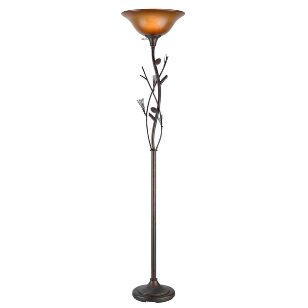 Hivvago Torchiere Floor Lamp Amber/Brown 3
