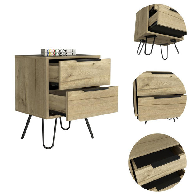 DEPOT E-SHOP Kentia Nightstand Light Oak 4