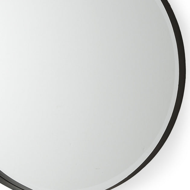 Hivvago Round Framed Accent Mirror Black 24in 4