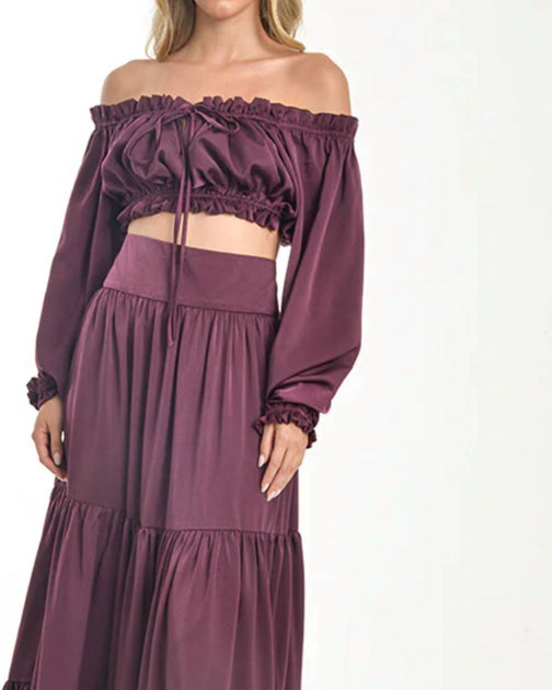 Steffany Milano Off-The-Shoulder Set Red Large 3