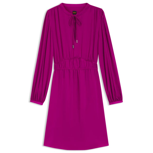 Boss Crinkle-Satin Minikleid mit Raffungen pink US 2 2