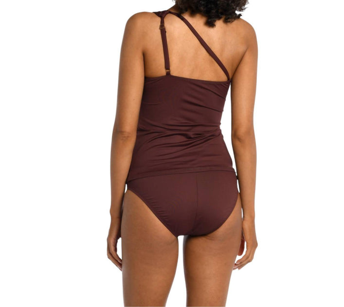 La Blanca Island Goddess Ein-Schulter Tankini-Top Rot US 6 3