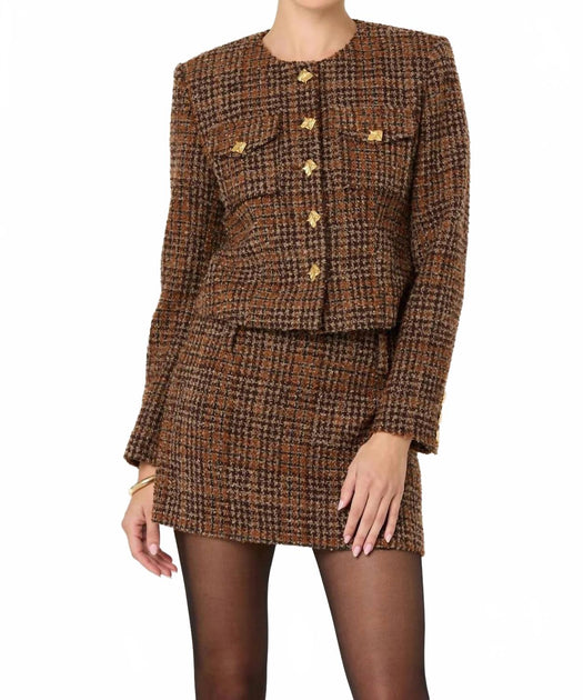 ASTR The Label Kyleigh Jacket Brown Small 2
