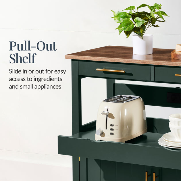 Best Choice Products 36in Rolling Kitchen Island Cart 4