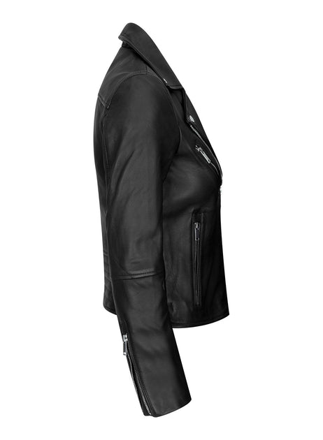 TruClothing Cross Zip Biker Leather Jacket Black XXL 3