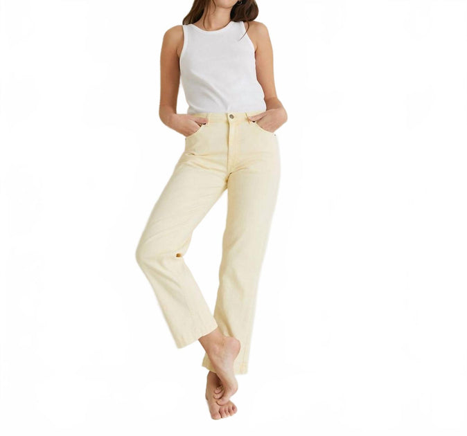 Yerse Straight Denim Trousers Yellow XSmall 2