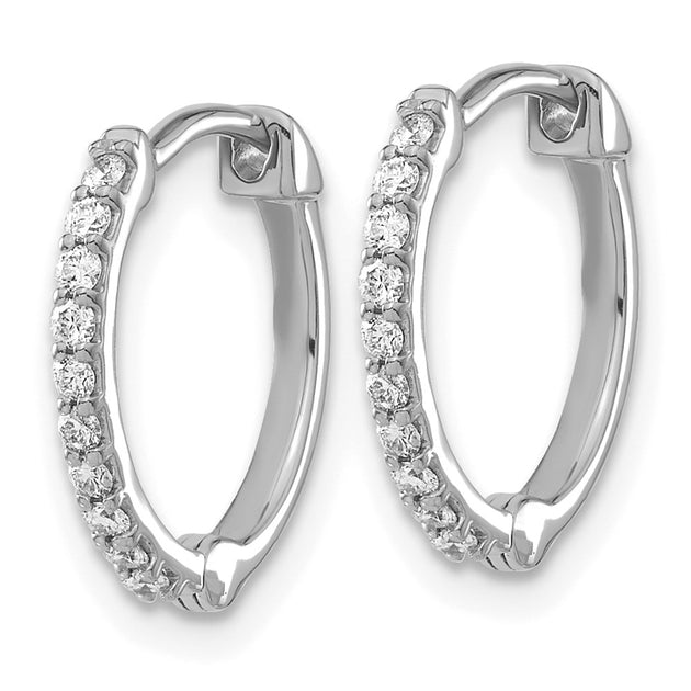 Diamond2Deal Lab Grown Diamond Hinged Hoop Earrings Silver 4