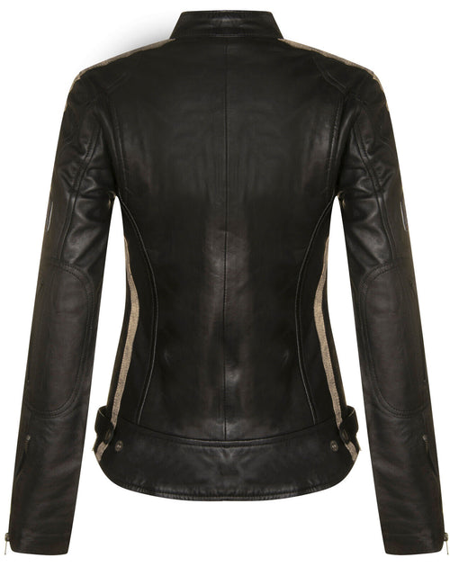 Infinity Agadir Womens Leather Biker Jacket Black Medium 4