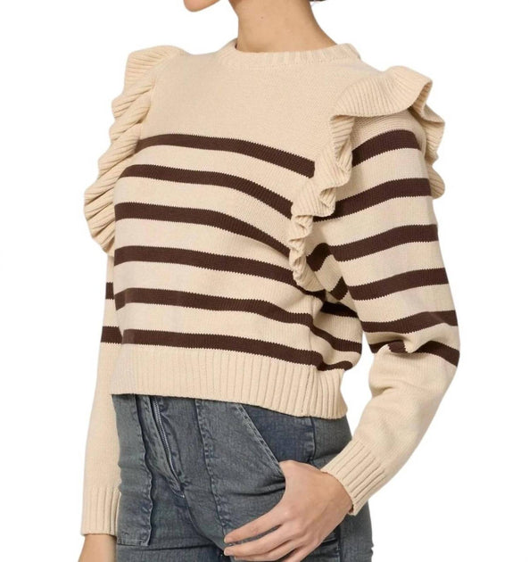 Cleobella Blair Stripe Sweater Beige Small 4