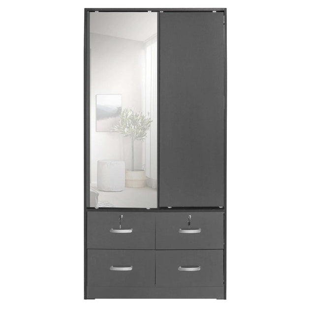 Better Home Products Sarah Armoire Dark Gray 4