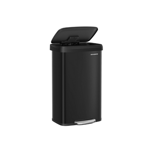 Hivvago 80 Liter Edelstahl Mülleimer Schwarz 2