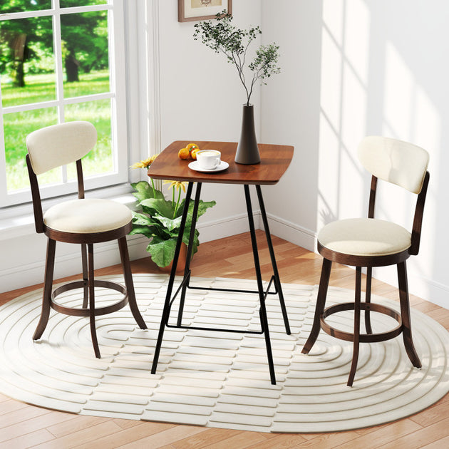 Hivvago Set of 2 Counter Height Bar Stools Brown 2