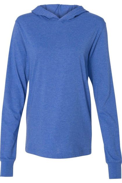 BELLA + CANVAS Jersey Hooded Long Sleeve Tee Blue XSmall 2